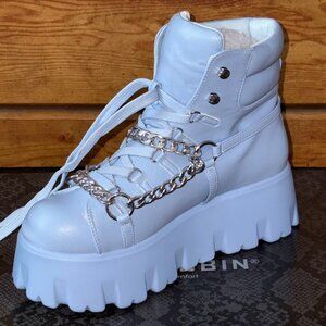 NEW Cape Robbin KRISTAN Light/Baby Blue Platform Chunky Sneakers Boots